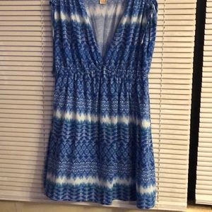 Blue and white dress/bathing suit cover up